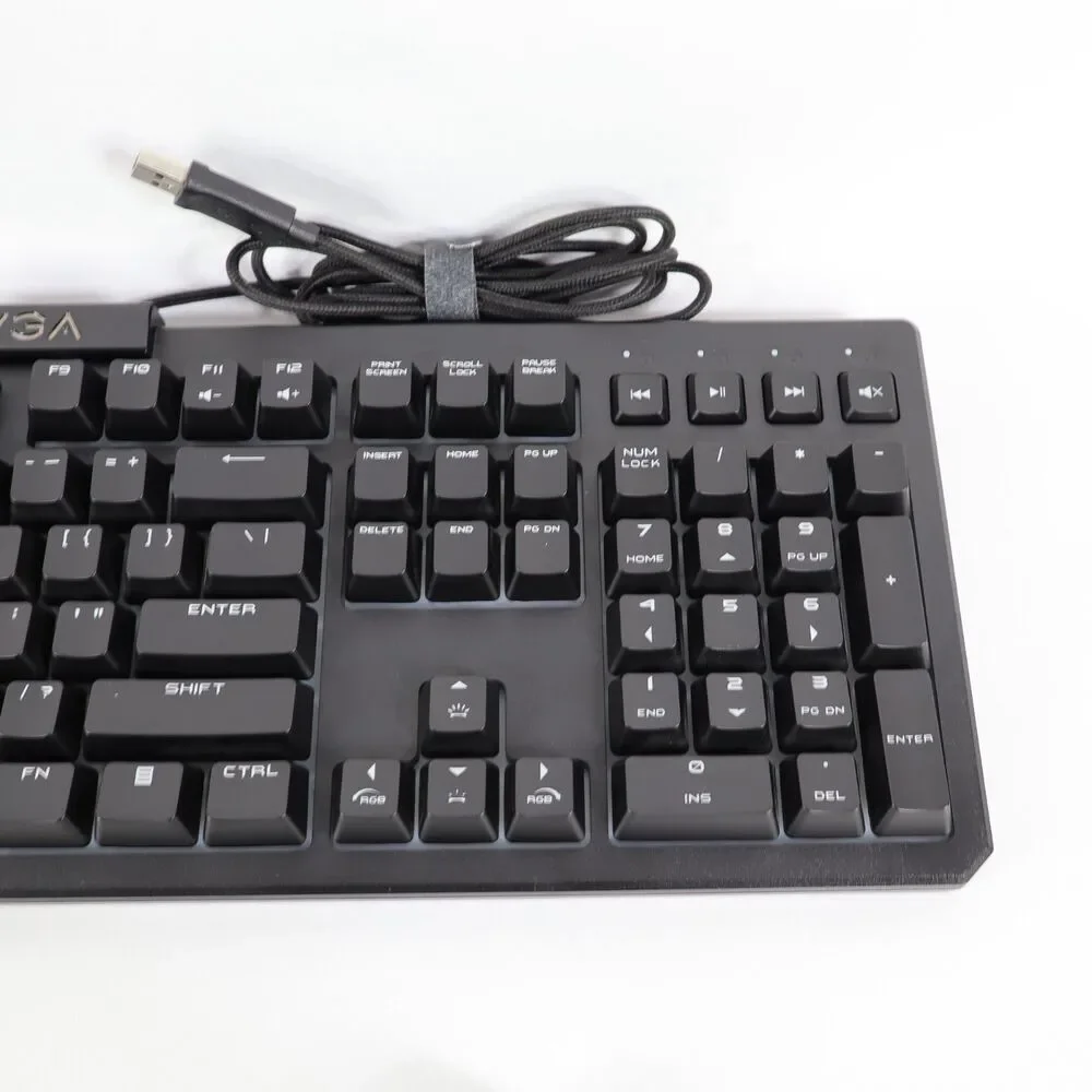 EVGA Z12 Wired USB Gaming Keyboard RGB Backlit LED - 5 Programmable Media Keys